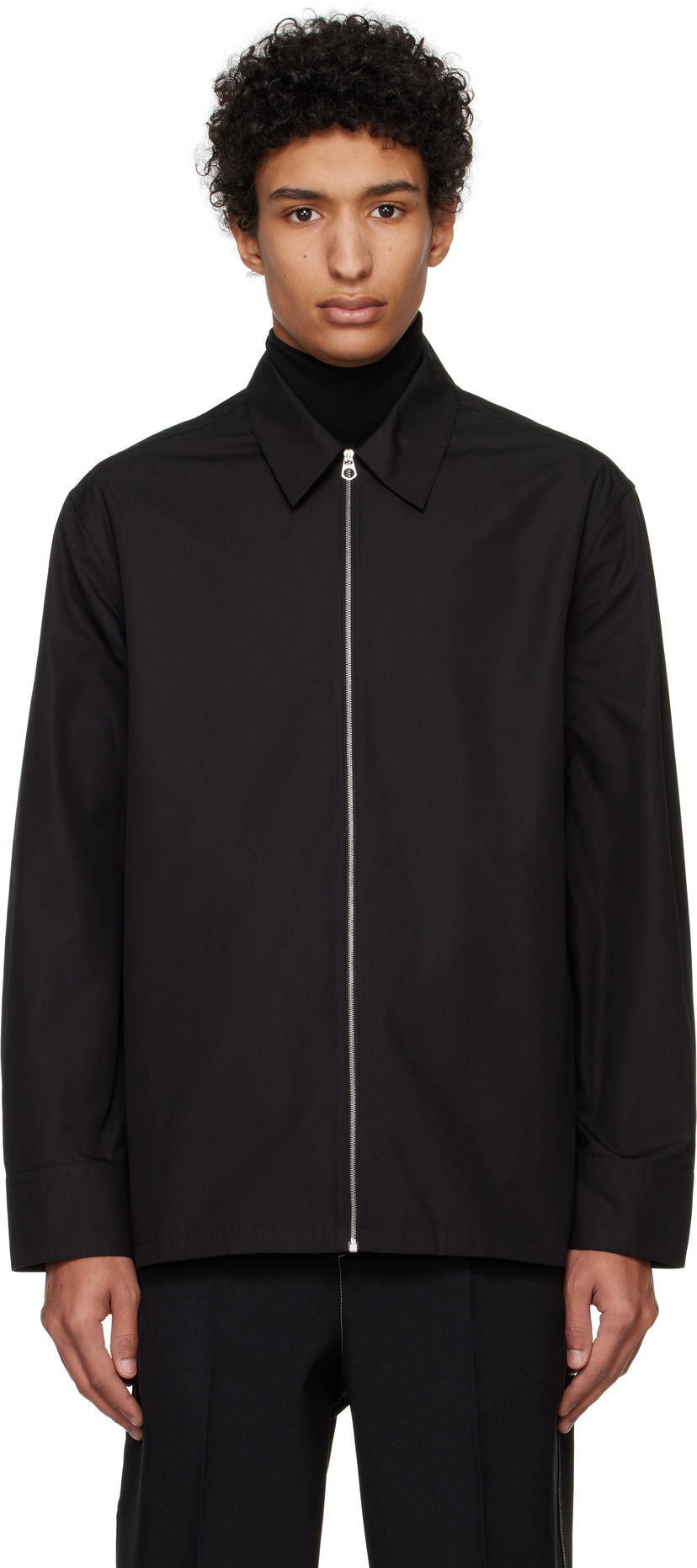 Skjorte Jil Sander Jil Sander Zip-Up Shirt Sort | J22DL0249_J45002