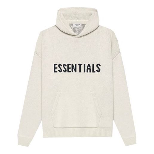 Sweatshirt Fear of God Essentials Knit Logo Hoodie Beige | FOG-SS21-636