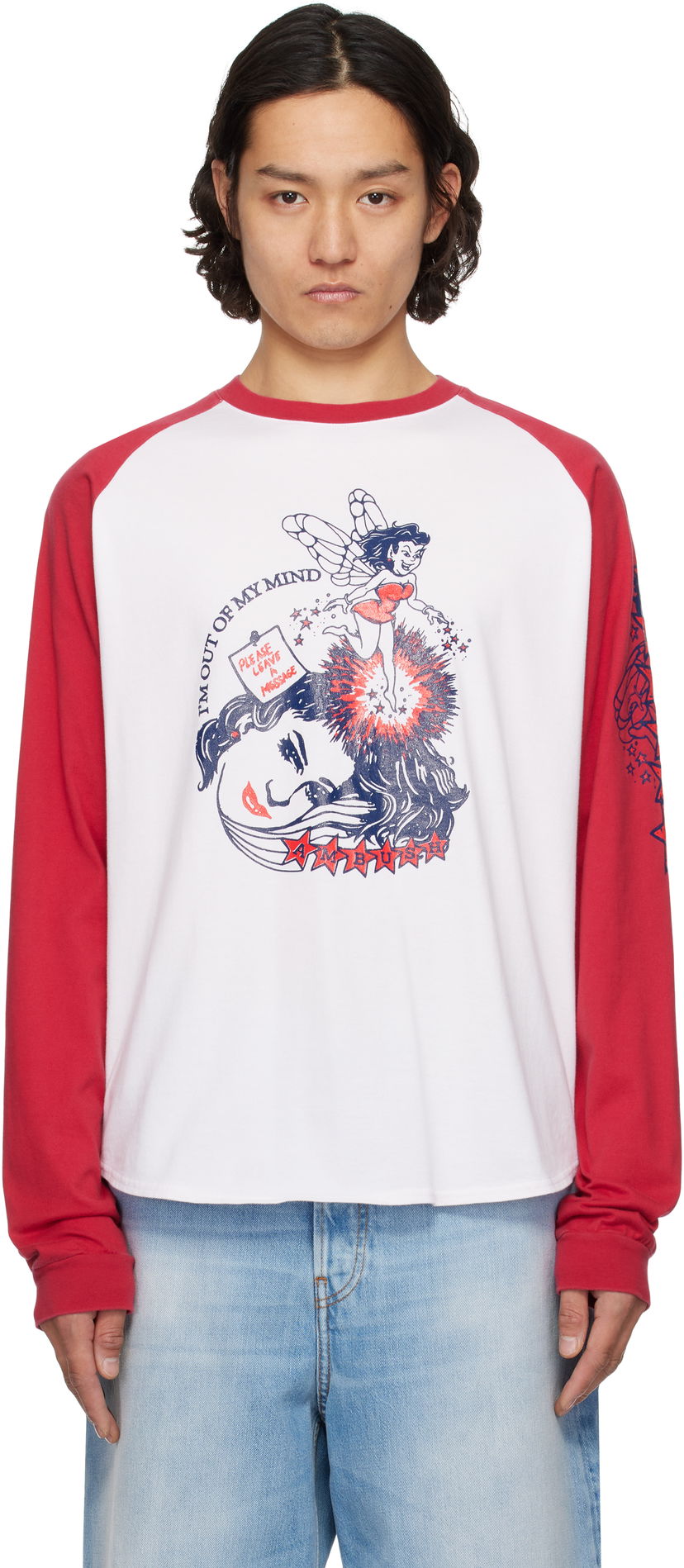 T-shirt Ambush AMBUSH Raglan Graphic Long Sleeve T-Shirt Hvid | 12115325