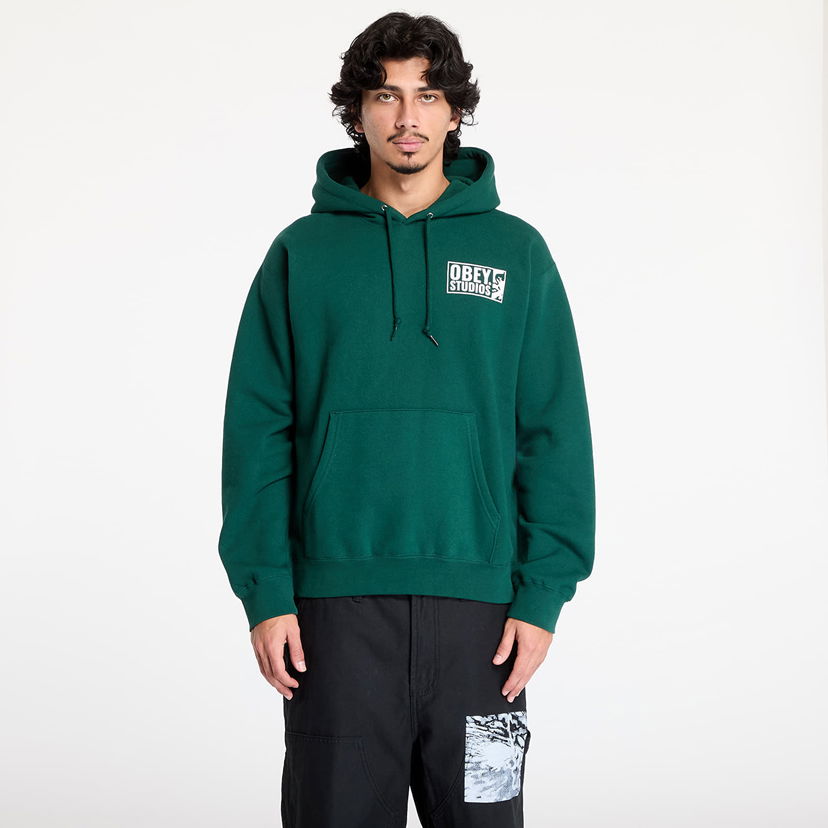 Sweatshirt OBEY Studios Icon Hoodie Sweatshirt Grøn | 112843977-RFR