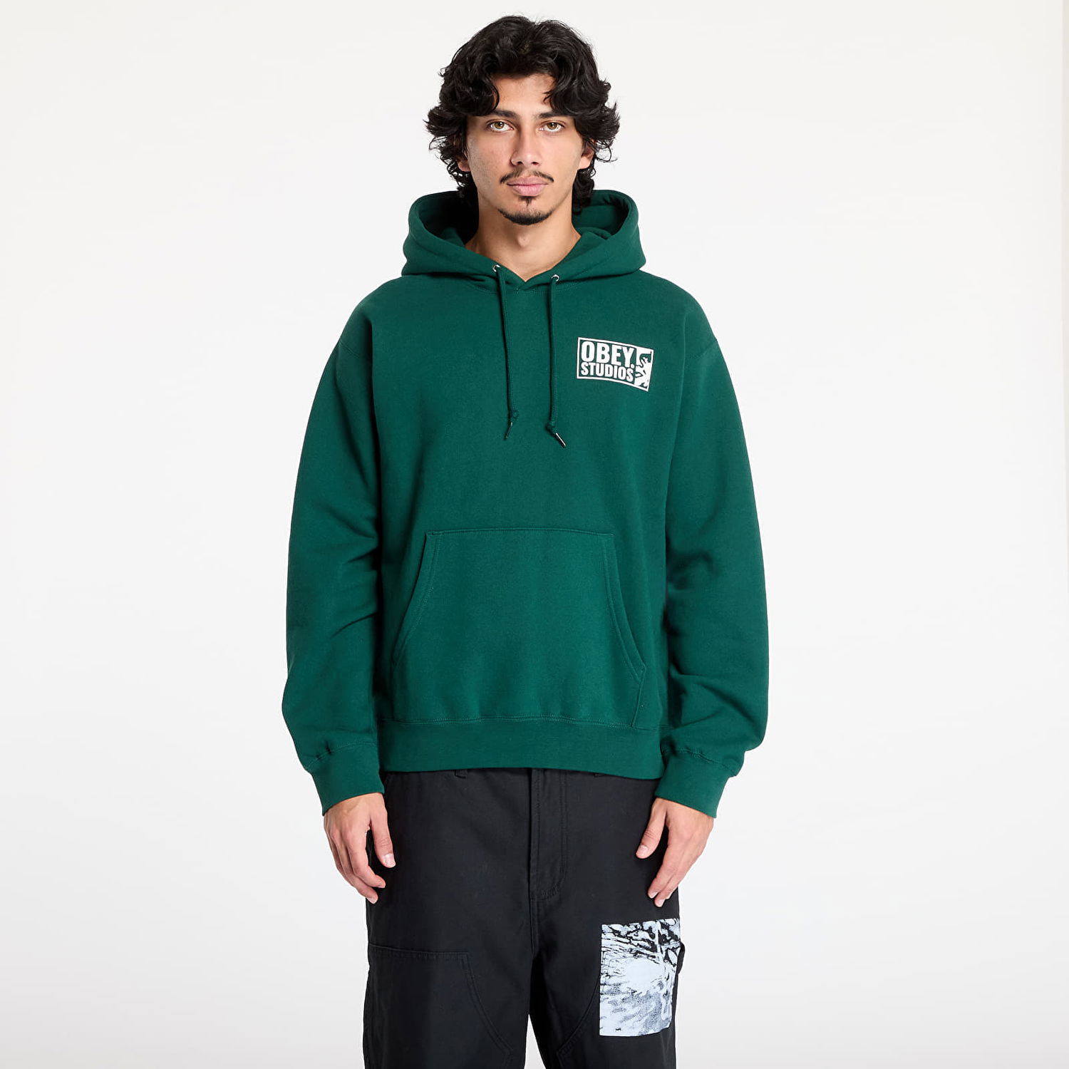 Sweatshirt OBEY Studios Icon Hoodie Sweatshirt Grøn | 112843977-RFR, 0