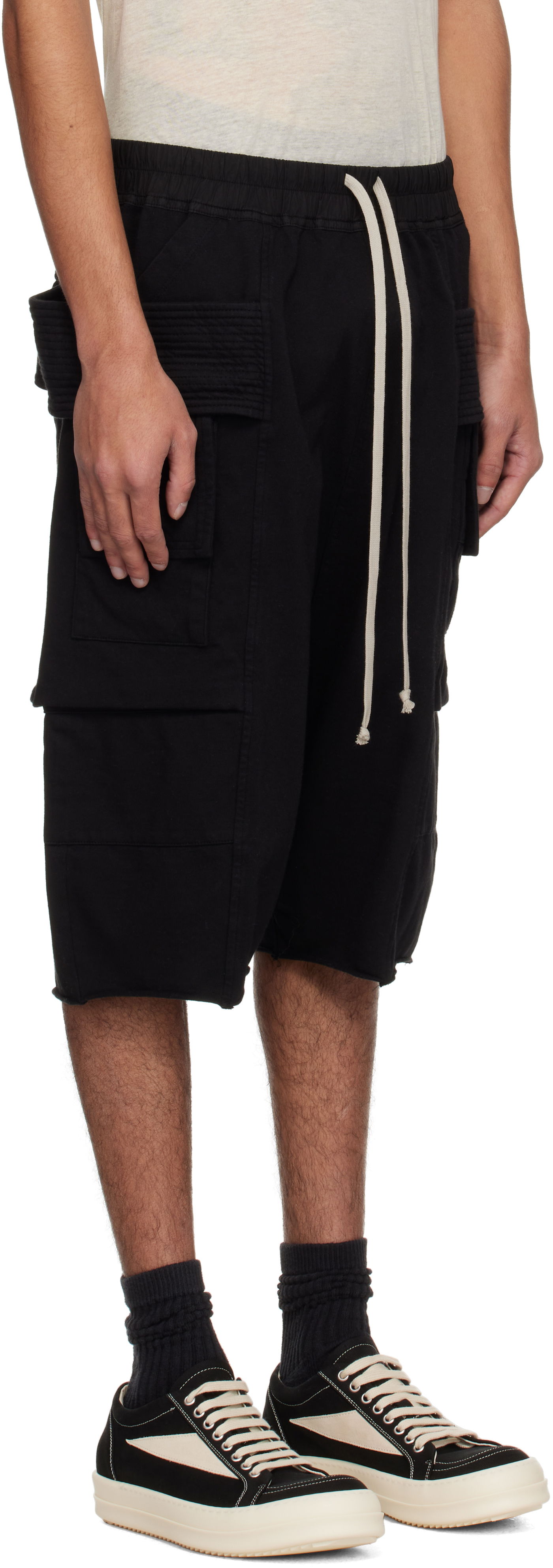 Shorts Rick Owens Rick Owens DRKSHDW Hollywood Creatch Drawstring Cargo Shorts Sort | DU01E3382 RIG, 1