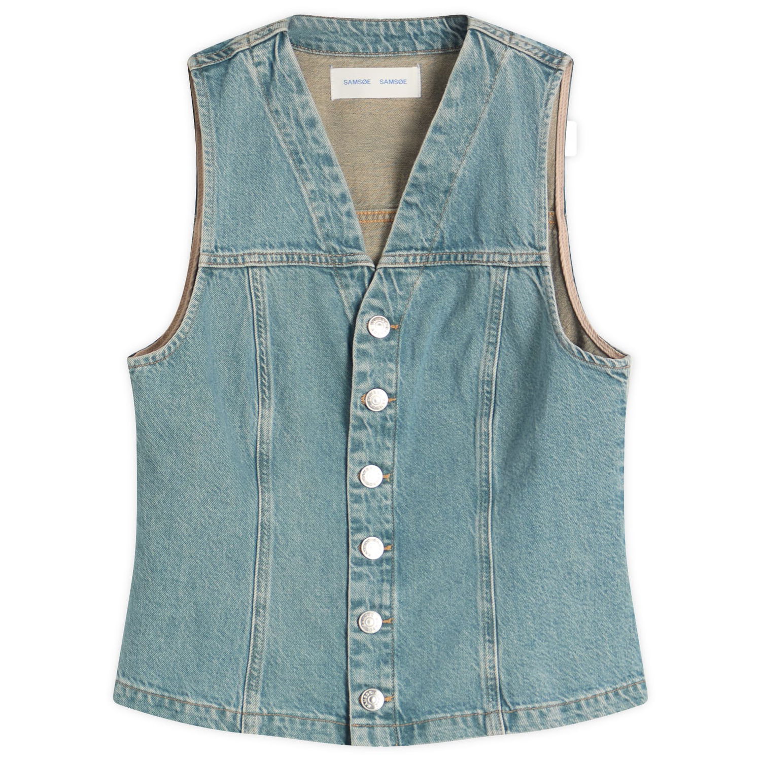 Vest Samsoe Samsoe Sabeth Denim Vest, Size Medium Blå | F25200020-CLR002159, 0