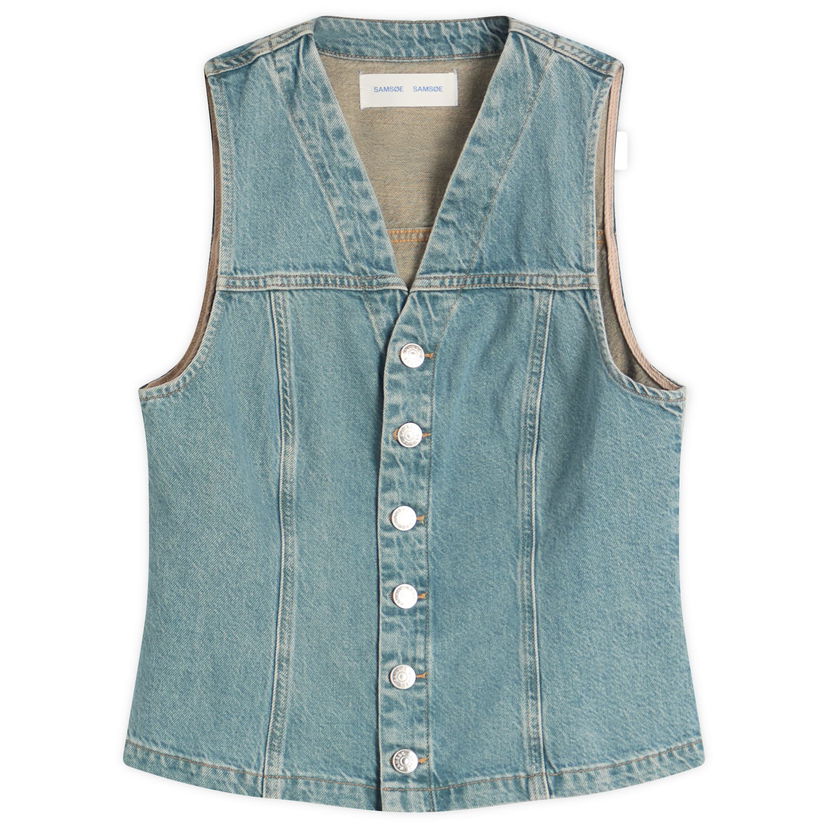 Vest Samsoe Samsoe Sabeth Denim Vest, Size Medium Blå | F25200020-CLR002159