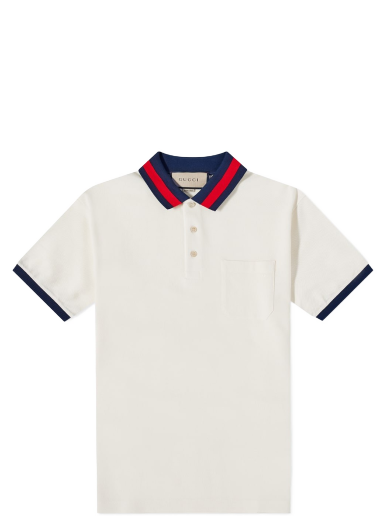 Polo skjorte Gucci GRG Collar Polo Shirt Hvid | 701735-XJELJ-9750