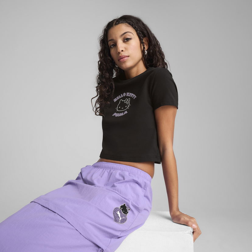 Crop top Puma PUMA X HELLO KITTY AND FRIENDS Women's Cropped T-Shirt Sort | 631613_01