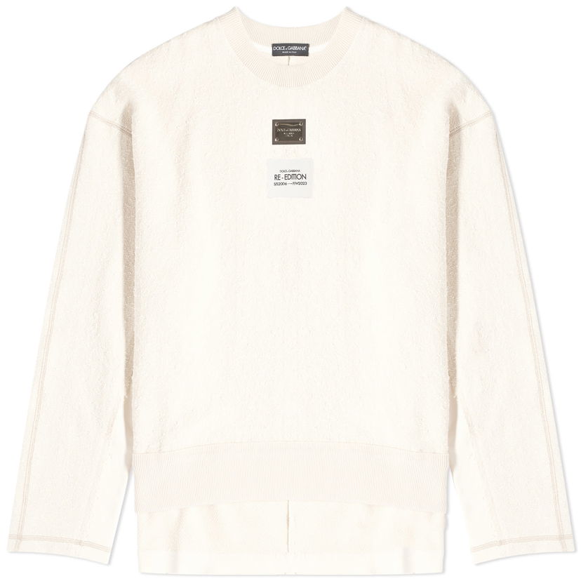 Sweatshirt Dolce & Gabbana Dolce & Gabbana Re-Edition Crew Neck Sweatshirt Hvid | G9AJRTGG481-S9000