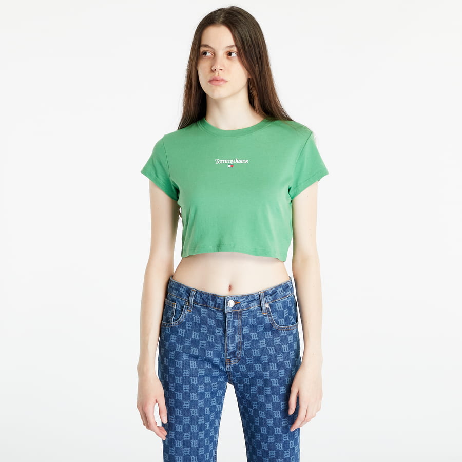 Crop top Tommy Hilfiger TOMMY JEANS Essential Logo Cropped T-Shirt Grøn | DW0DW15444 LY3, 0