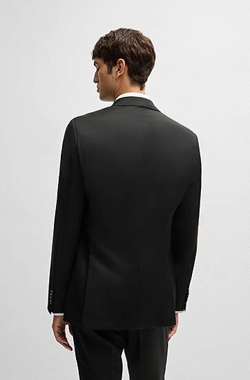 Jakke BOSS BOSS Virgin-Wool Serge Regular-Fit Suit Jacket Sort | 50469172, 1
