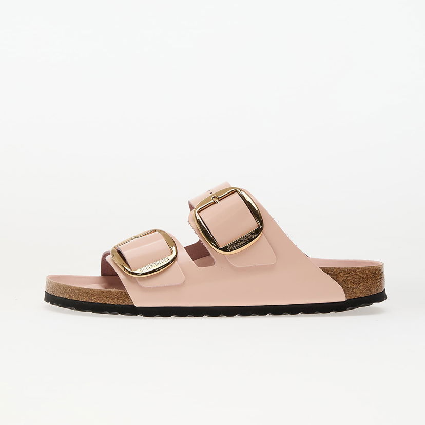 Sneakers og sko Birkenstock Birkenstock Arizona Big Buckle Natural Leather Patent High-Shine Slides Lyserød | 1029392