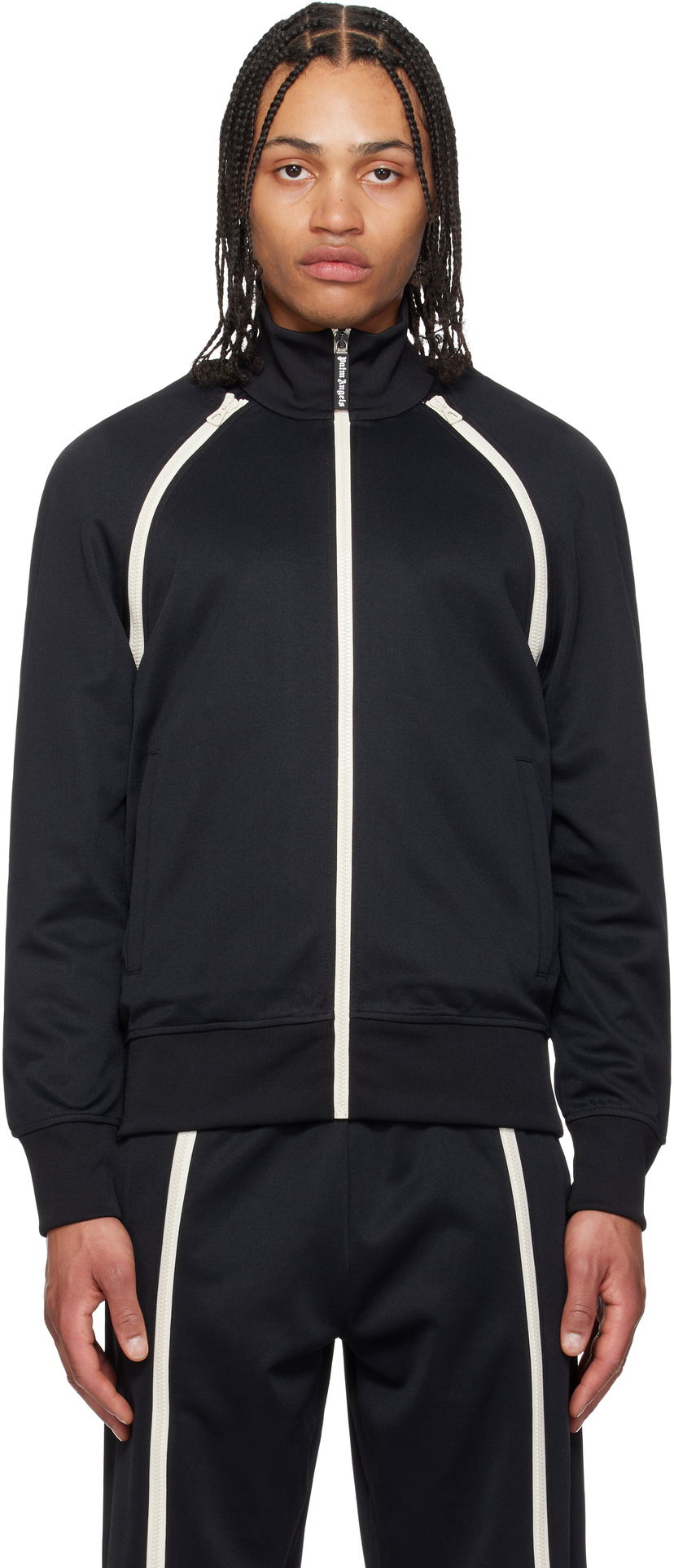 Træningsdragt Palm Angels Palm Angels Zip Sleeves Track Jacket Sort | PMBD082S25FAB0011010