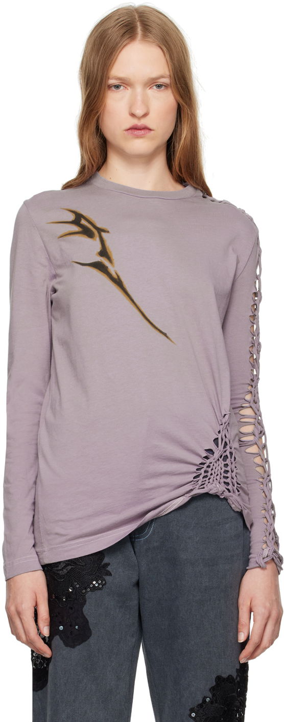 T-shirt Collina Strada Collina Strada Tosh Long Sleeve T-Shirt Lilla | XX3377, 0