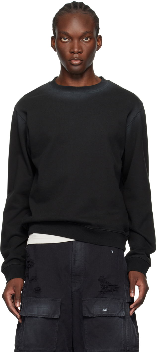 Sweater We11done Faded Sweatshirt Sort | WD-TS2-24-721-U-BK