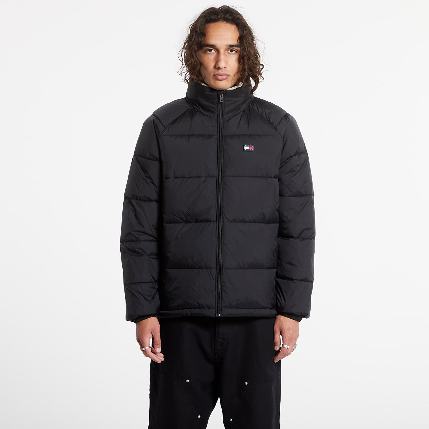 Puffer jakke Tommy Hilfiger Vail Puffer Ext Black Sort | DM0DM20003 BDS, 0