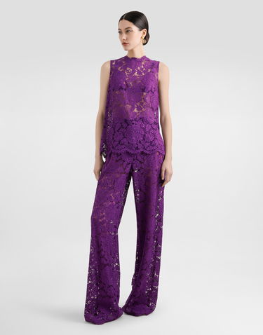 Bukser Dolce & Gabbana Dolce & Gabbana Cordonetto Lace Trousers Lilla | FTCPTTHLM7LF0571, 1