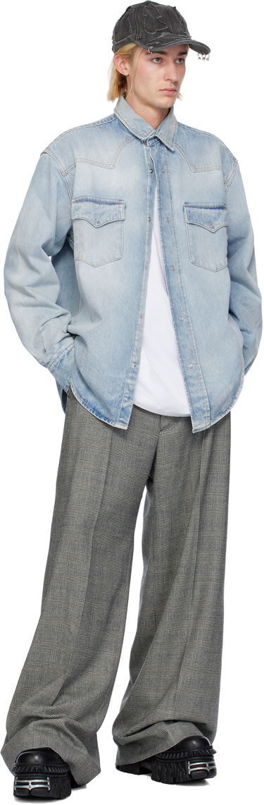 Skjorte VETEMENTS VTMNTS Flap Pocket Denim Shirt Blå | VL22SH600L, 3