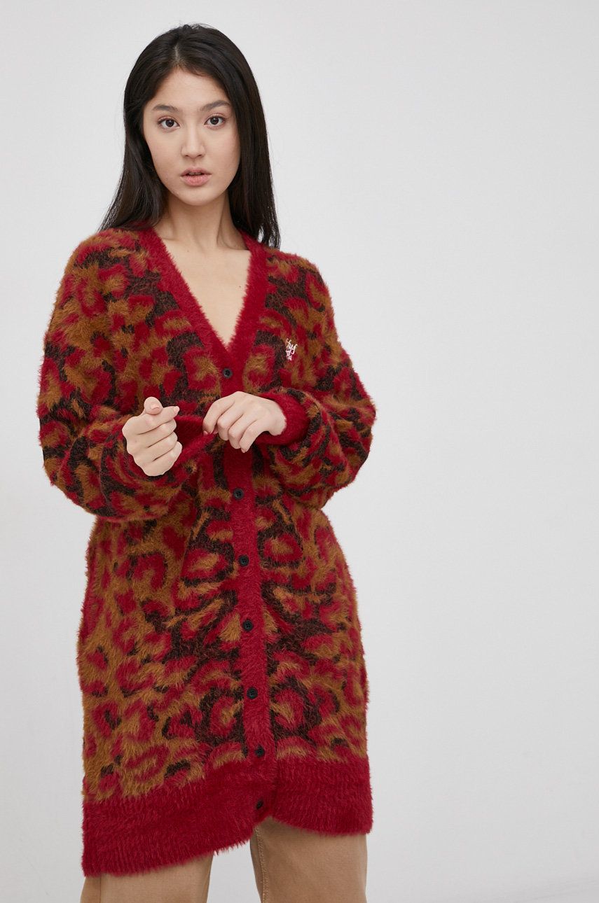 Sweater HUF Cardigan Rød | wkn0033, 0