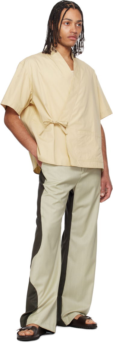 Skjorte KENZO Kenzo Kimono Wrap Shirt Beige | FF55CH1289SC, 3