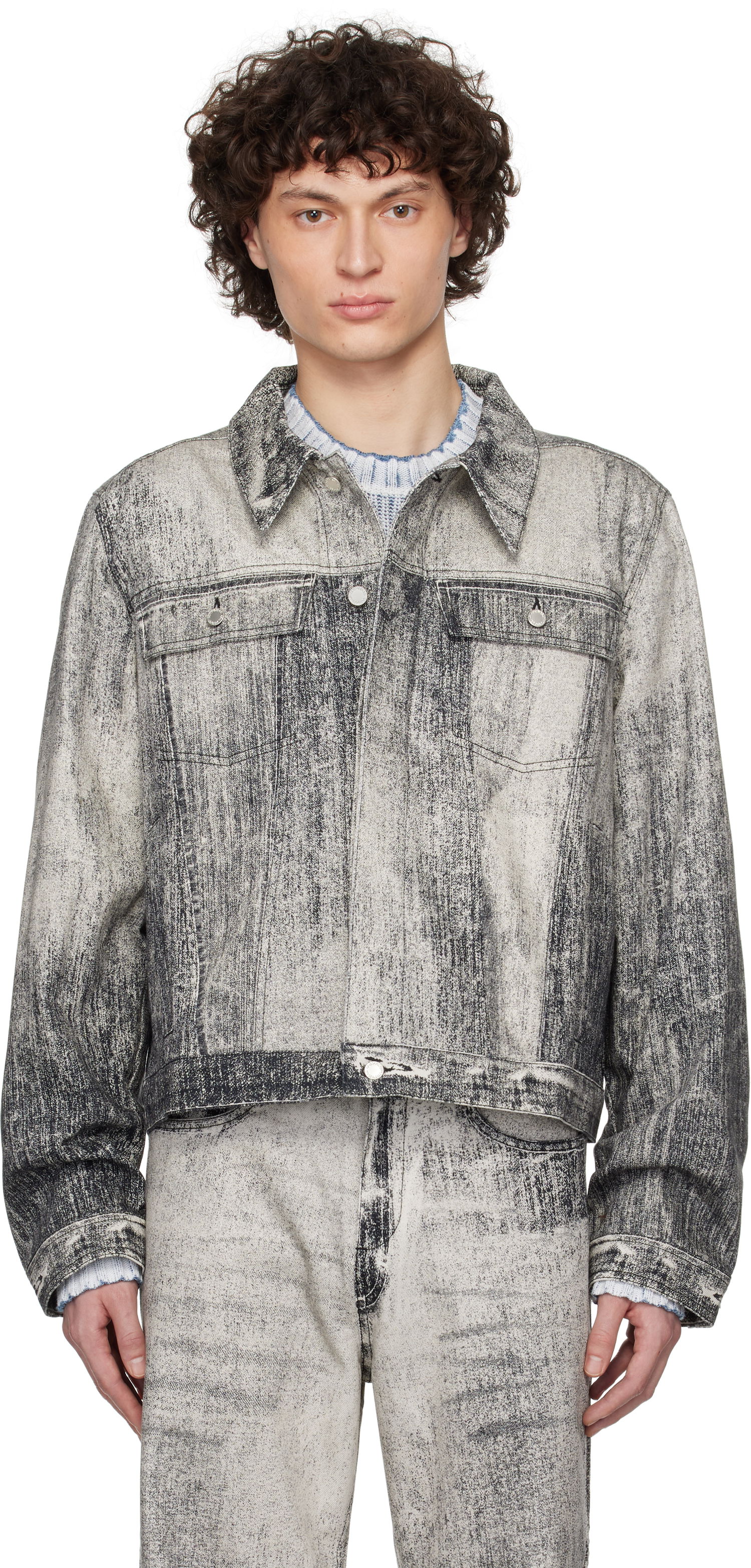 Jakke Camper CAMPERLAB Paint Print Denim Jacket Grå | AU00021-001, 0