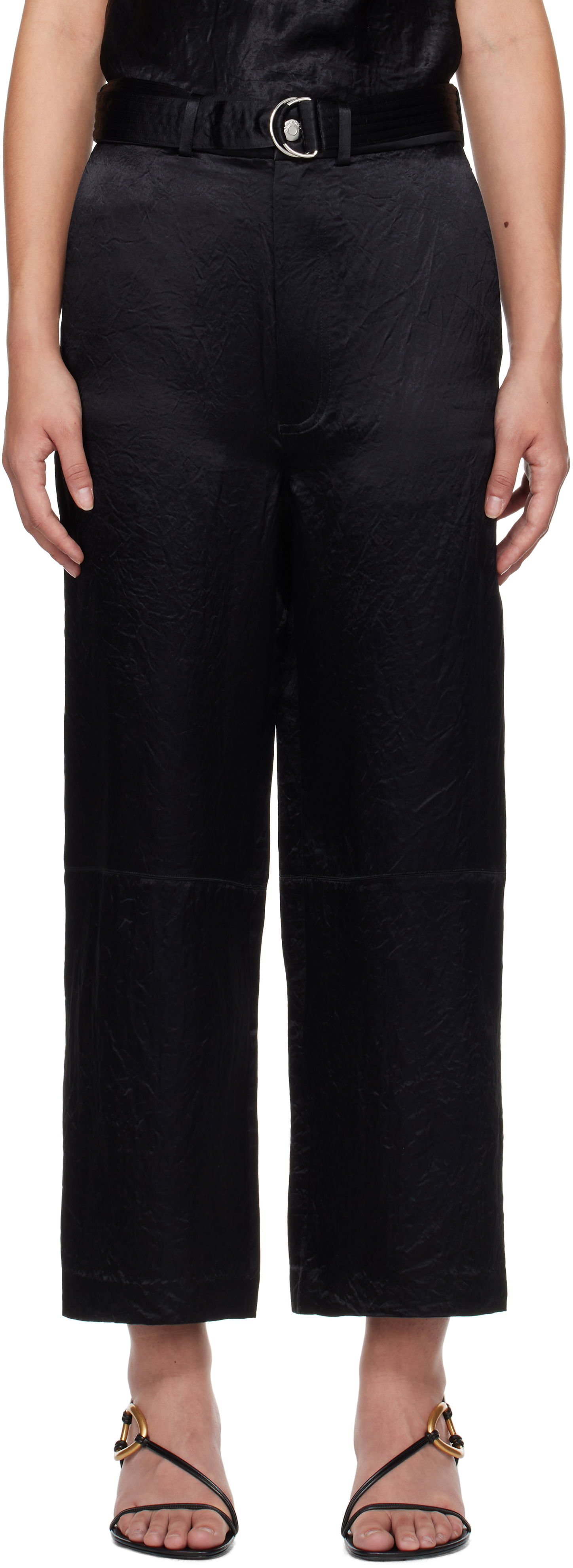 Bukser Nanushka Husna Black Wide Leg Trousers Sort | NW24FWPA35100, 0