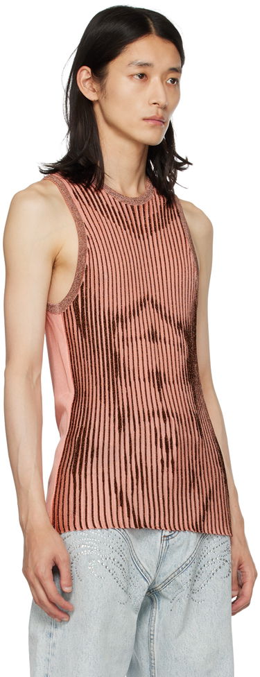 Tanktop Jean Paul Gaultier Jean Paul Gaultier Metallic Ribbed Tank Top Lyserød | 23/12-H-TO059-M045-2160, 1