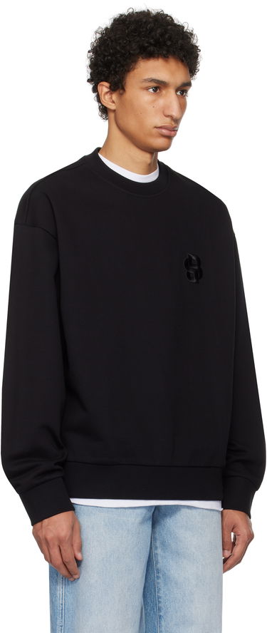 Sweater BOSS Mercerized Cotton Sweatshirt Sort | 50533075, 1