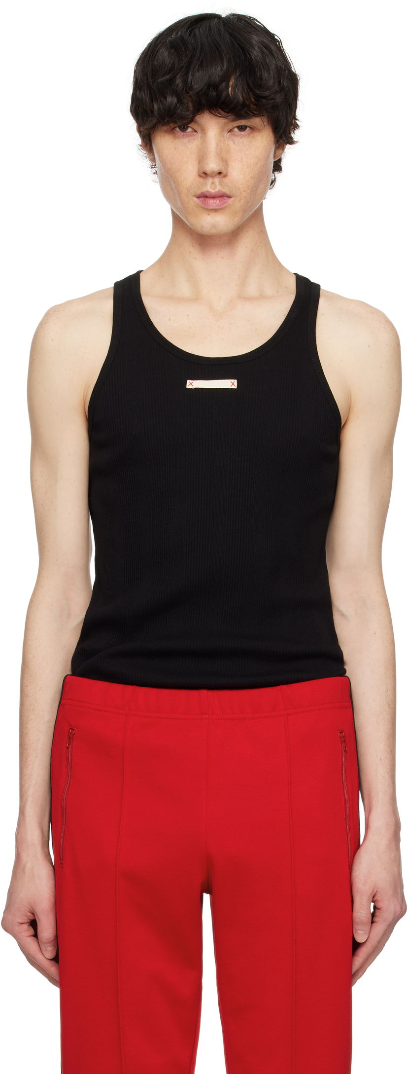 Tanktop Maison Margiela Maison Margiela Ribbed Tank Top Sort | S50NL0049 M20060