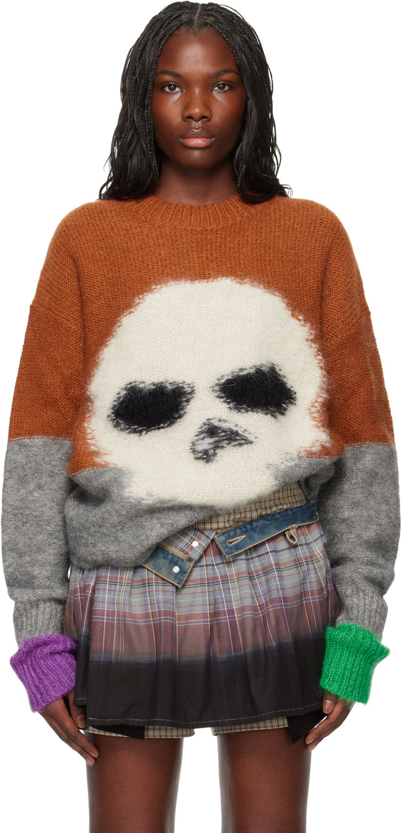 Sweater ERL Mohair Skull Sweater Brun | ERL09N004