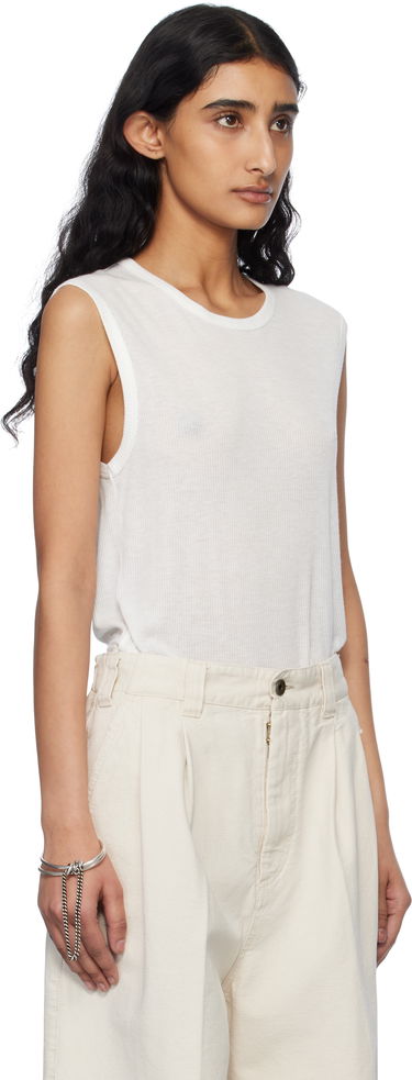 Tanktop Ann Demeulemeester Ann Demeulemeester Biba Sleeveless Tank Top Hvid | 2510-W-JTO05-FA570-002, 1