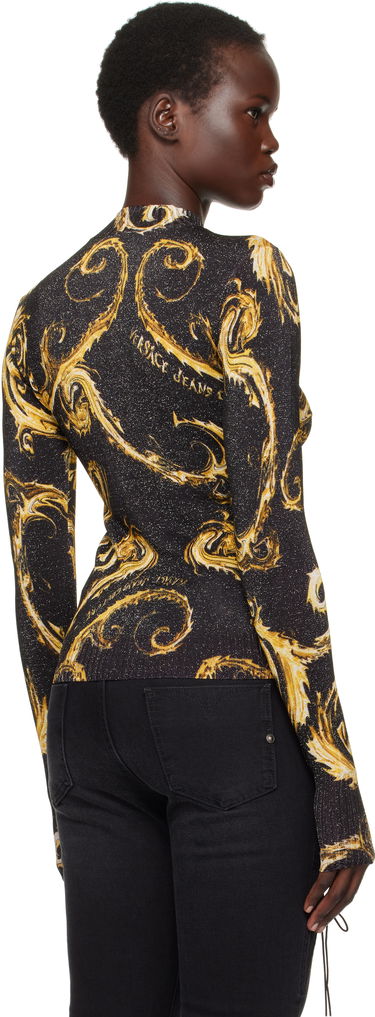 Sweater Versace Black & Gold Knit Lurex Sweater Sort | E77HAFM24_ECMN80, 2