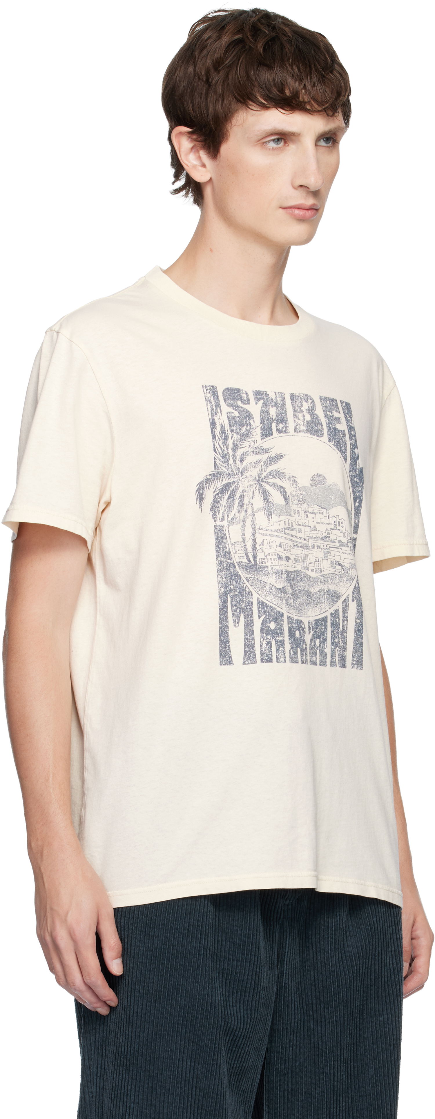T-shirt ISABEL MARANT Isabel Marant Honore Graphic Print T-Shirt Beige | 25ATS0052HB-C3N09H, 1