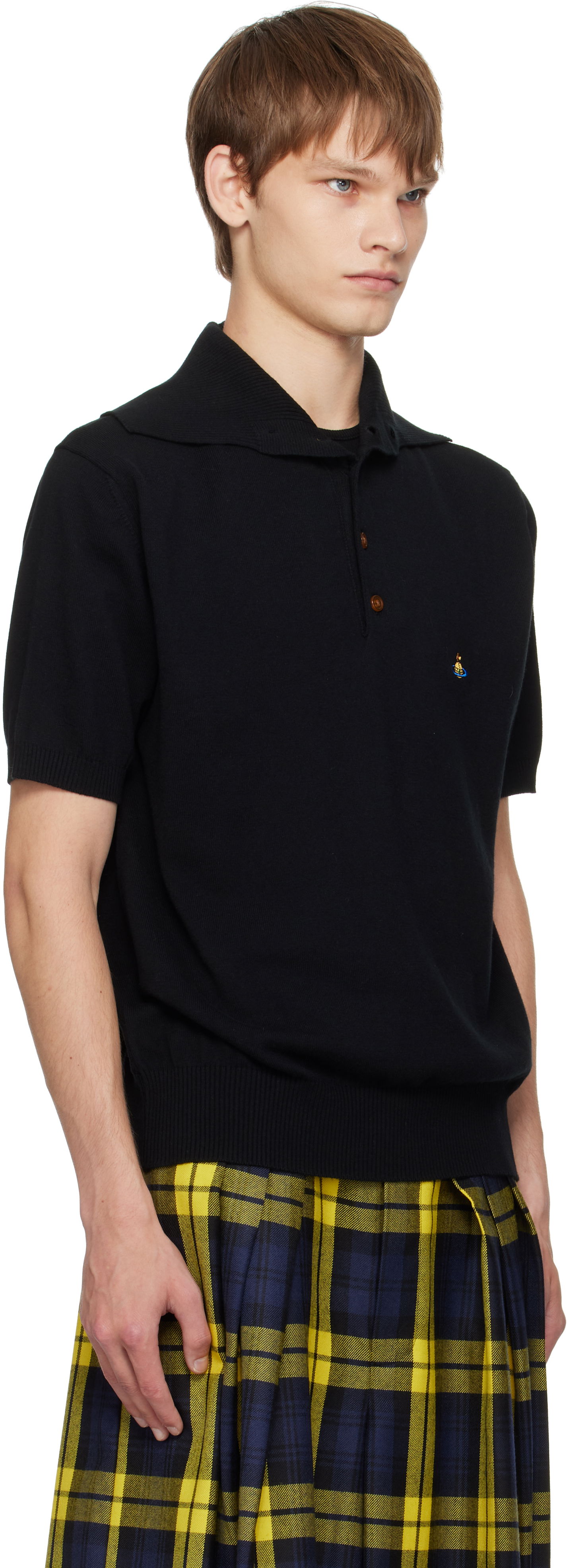 Polo skjorte Vivienne Westwood Vivienne Westwood Alex Knit Polo Sort | 2701001P-Y001V-, 1