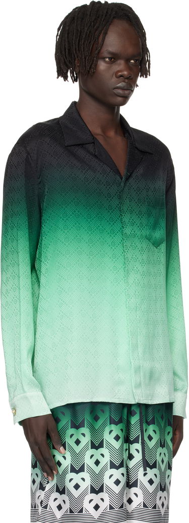 Skjorte Casablanca Casablanca Ping Pong Silk Long Sleeve Shirt Grøn | U-MPF25-SH-006-03, 1