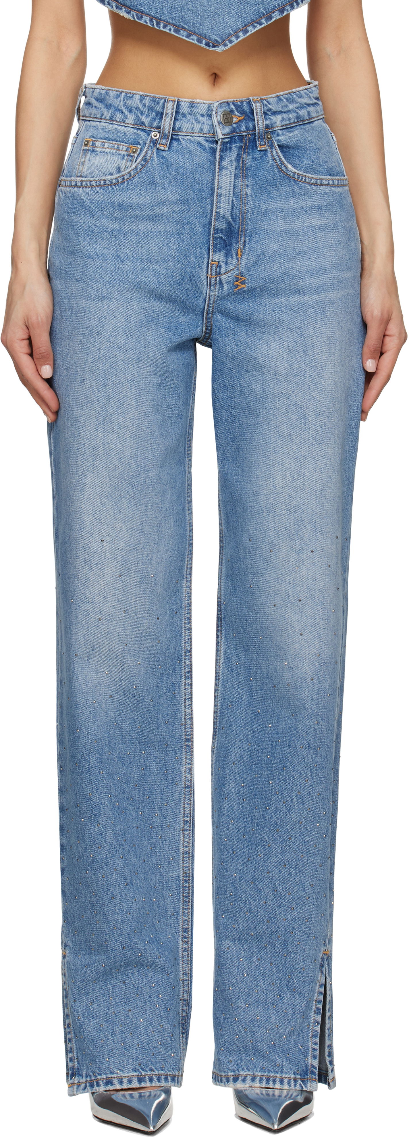 Jeans Ksubi Ksubi Playback Krystal Komet Wide-Leg Jeans Blå | WSP25DJ003, 0
