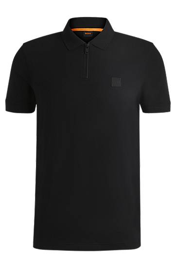 Polo skjorte BOSS Slim Fit Stretch Cotton Piqué Polo Shirt Sort | 50537507