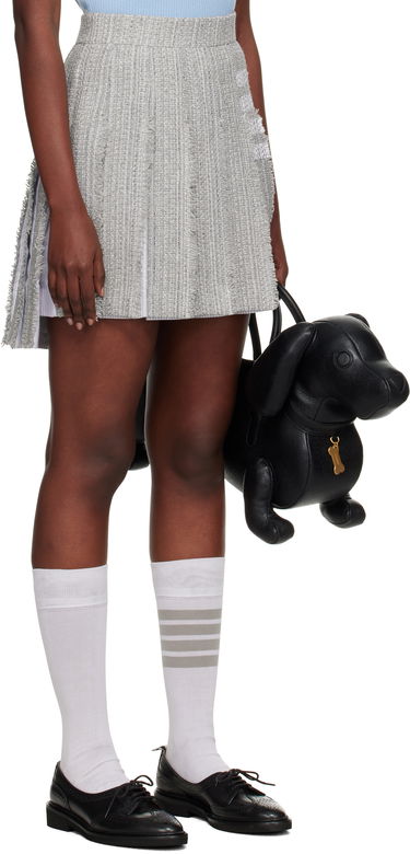 Nederdel Thom Browne Thom Browne Classic Pleated 4-Bar Miniskirt Grå | FGC724T-F0512, 1