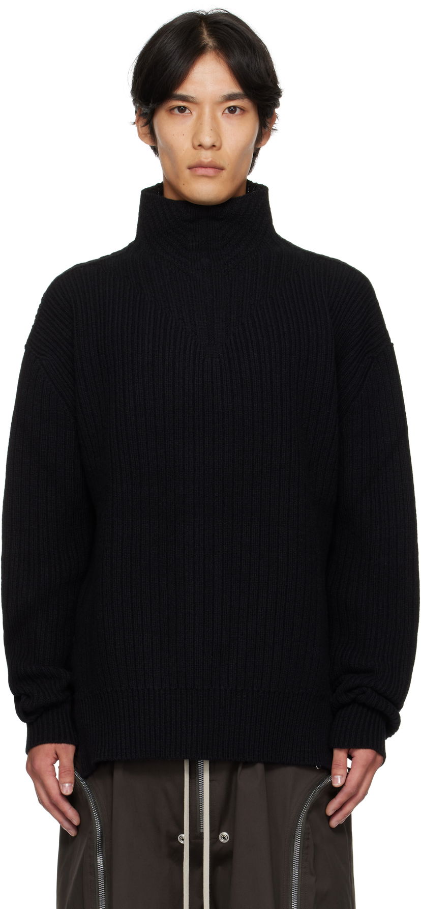 Sweater Rick Owens Rick Owens Concordians Turtleneck Sweater Sort | RU02E1645 KWV
