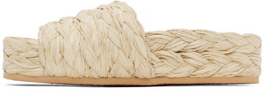 Kjole Stella McCartney Stella McCartney Skyla Raffia Platform Slides Beige | 810206E00109, 2