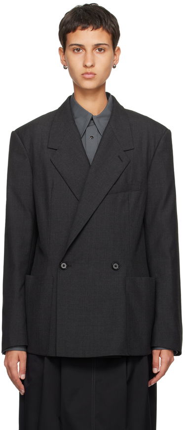 Jakke LEMAIRE Soft Tailored Double-Breasted Blazer Sort | JA1017 LF414, 0