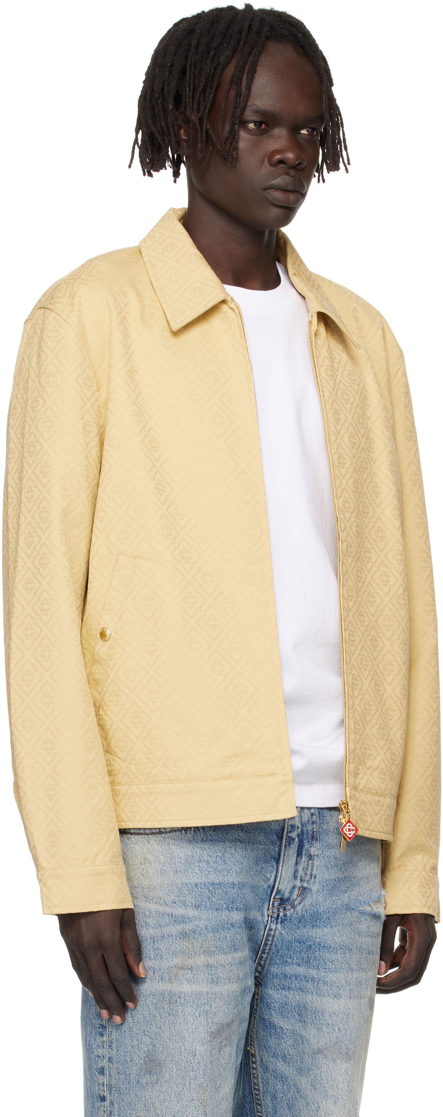 Jakke Casablanca Casablanca Monogram Jacquard Jacket Gul | MPF25-JK-378-01, 1