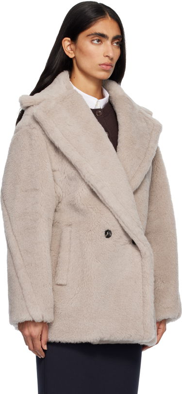 Frakker Max Mara Olga Plush Double-Breasted Coat Beige | 2521086032600, 1