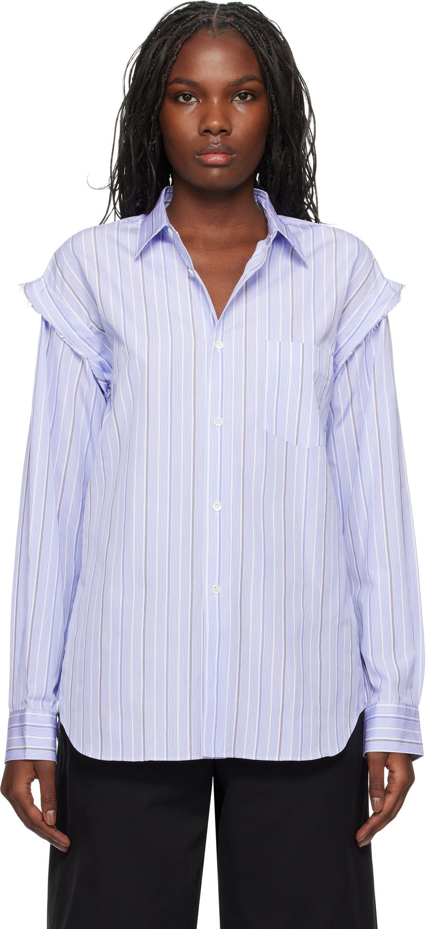 Skjorte Comme des Garçons Stripe Poplin Shirt Blå | FN-B029-W24