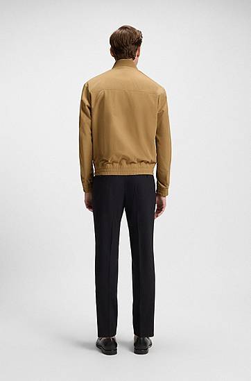 Bomberjakke BOSS Water-Repellent Bomber Jacket with Monogram Trim Beige | 50544097, 1