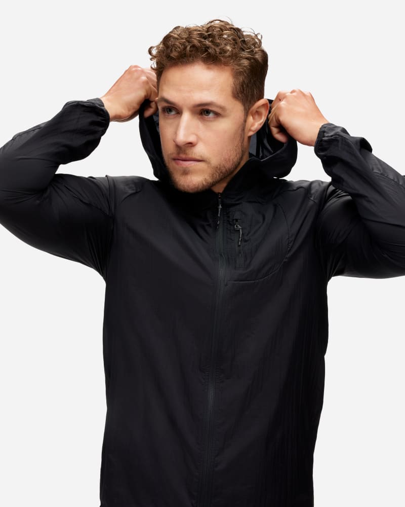 Vindjakke Hoka One One Skyflow Lightweight Running Jacket Sort | 1141690-BLK