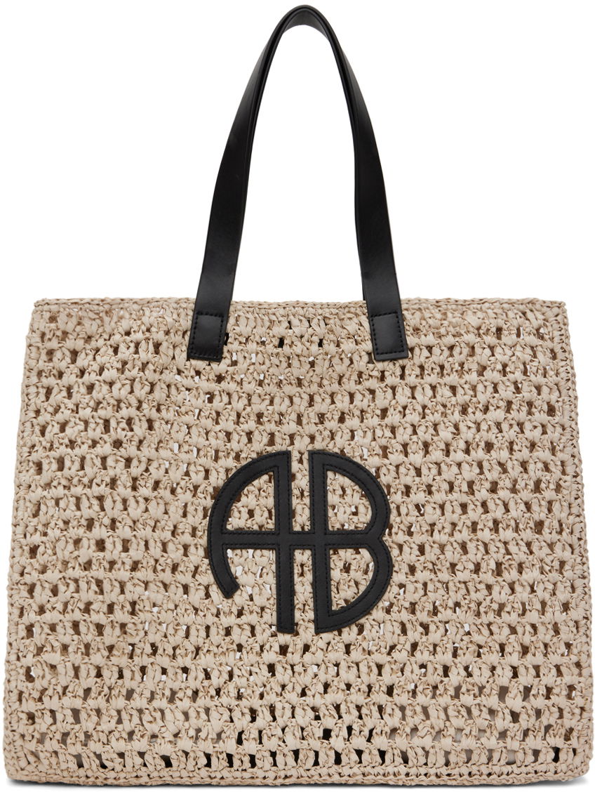 Mulepose Anine Bing Large Crochet Tote Bag Beige | A-13-2158-022, 0