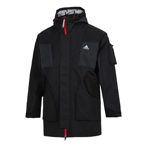 Parka adidas Originals Multiple Pockets Sports Fleece Lined Hooded Jacket Sort | HC0275