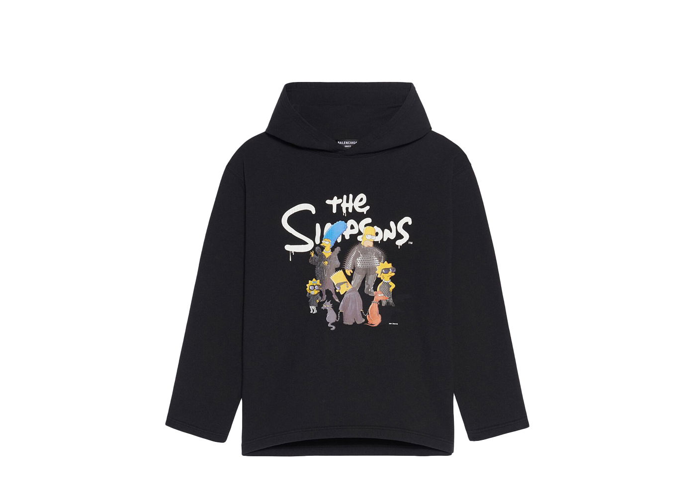 Sweatshirt Balenciaga The Simpsons x Cropped Hoodie Sort | 670946TLVG81000, 0