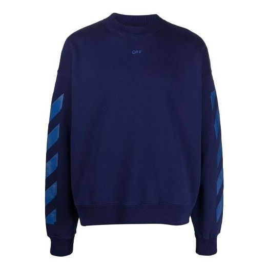 Sweater Off-White Off-White Loose Fit Sweatshirt Blå | OMBA054F21FLE0074545