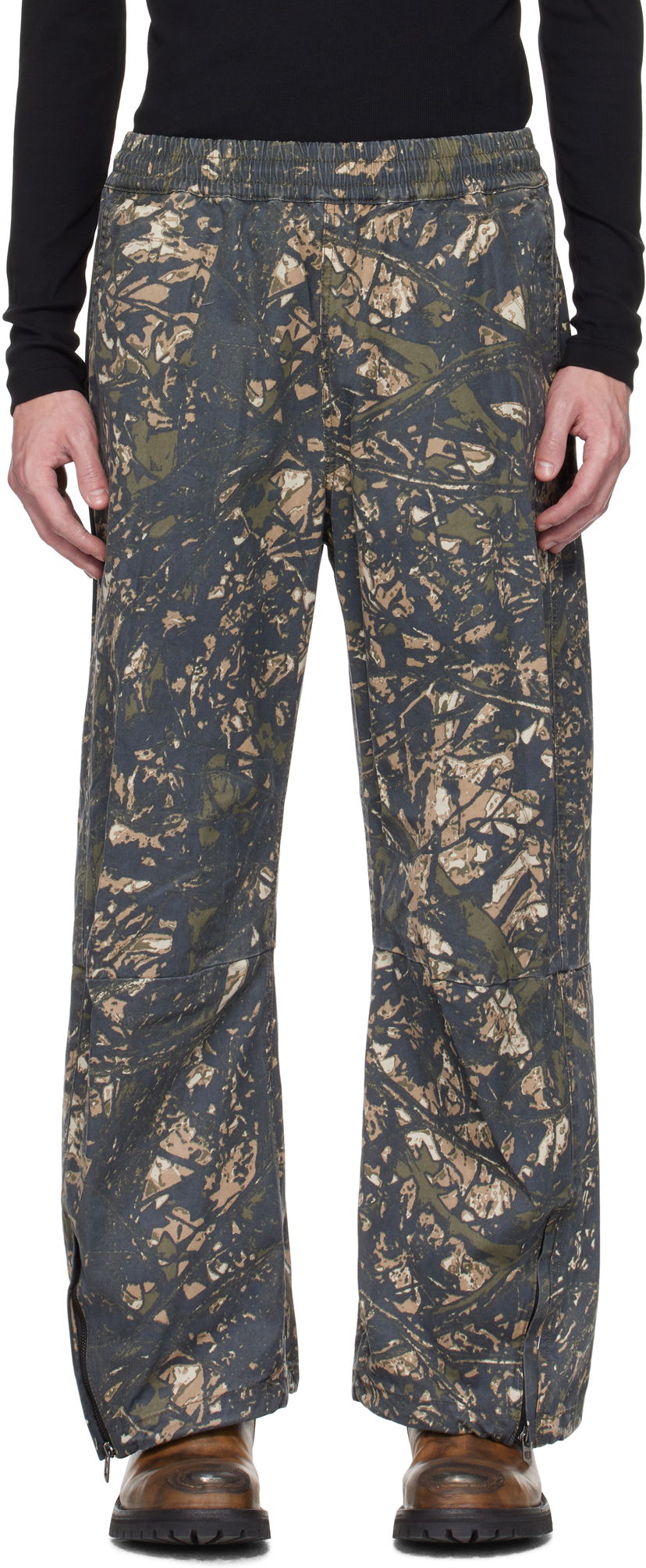 Bukser Diesel Diesel P-Lint Camo Print Trousers Grøn | A16667-0ABCG-5AFA