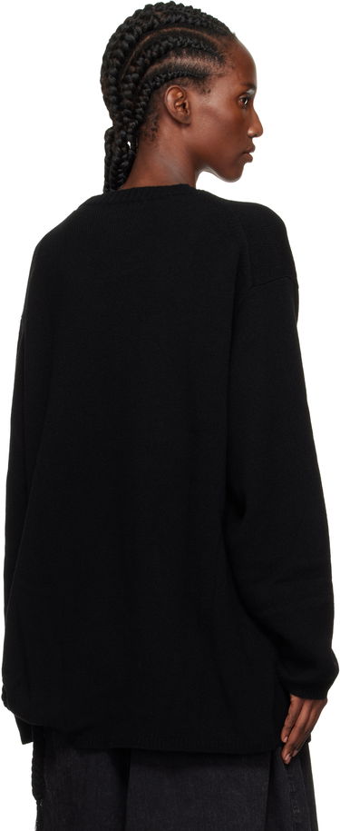 Sweater Yohji Yamamoto YOHJI YAMAMOTO String Round Neck Sweater Sort | HL-K04-184, 2